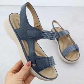 Sandali da donna sulla piattaforma comoda blu navy evento 8874 1