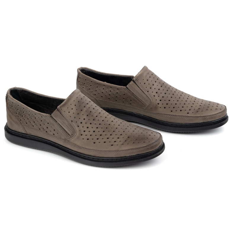 Polbut Scarpe in pelle aperta da uomo 2107l grigio 2