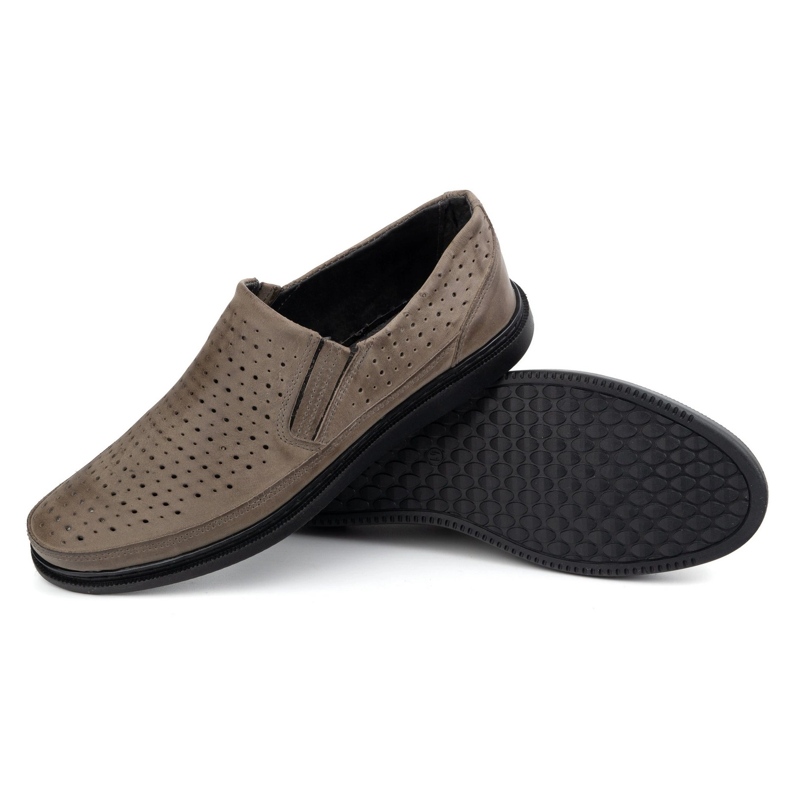Polbut Scarpe in pelle aperta da uomo 2107l grigio 3