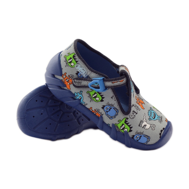 Pantofole ragazzi creature Befado 110p308 grigio blu 3