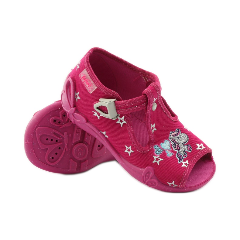 Ciabatte per scarpe per bambini Befado 213p102 rosa grigio 3