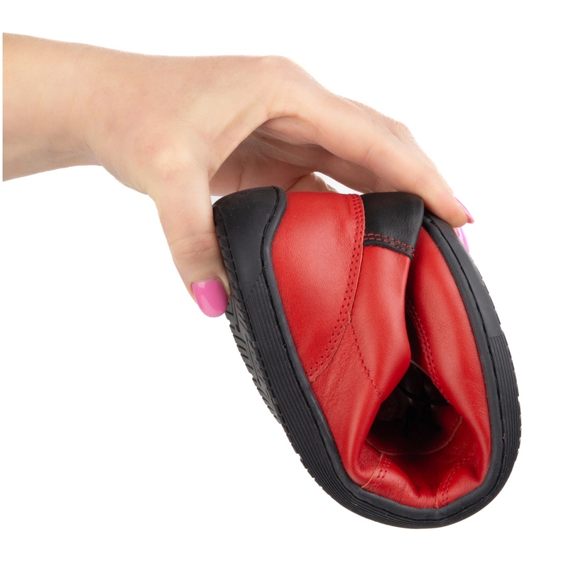 Kampol Scarpe in pelle minimalista a piedi nudi 500/39 rosso 2