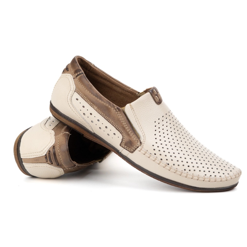 Olivier Mocassine maschili con pelle aperta 0525 crema beige 2
