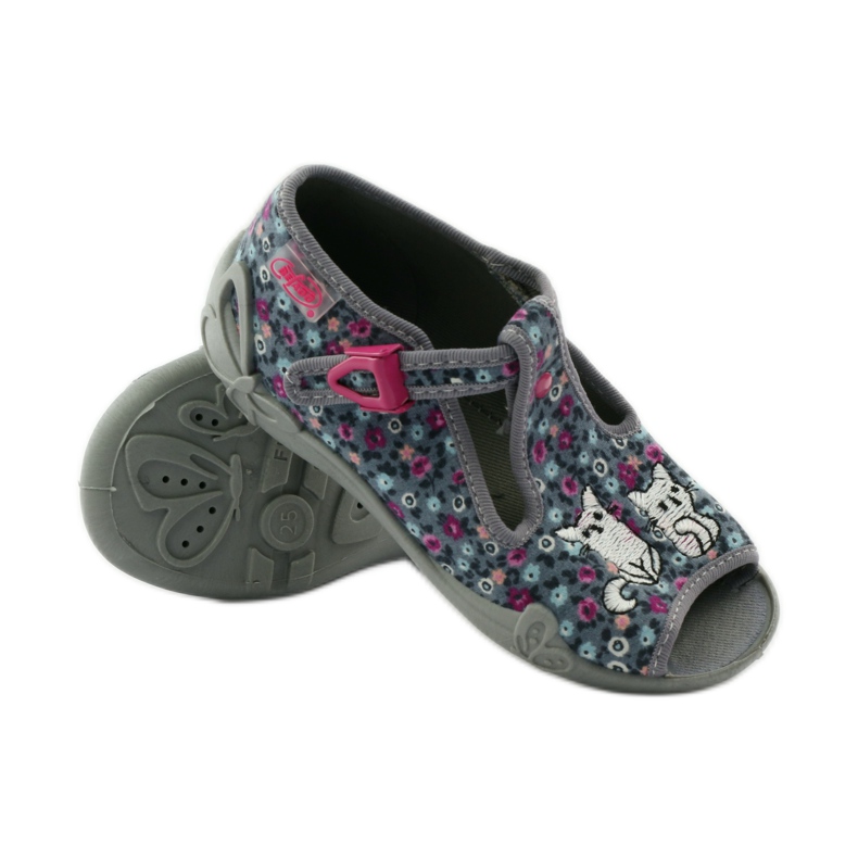 Ciabatte due gatti Befado 213p099 grigio rosa 4