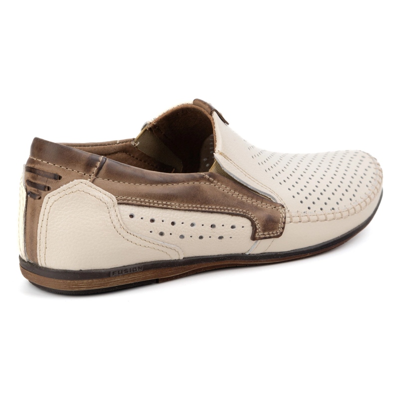 Olivier Mocassine maschili con pelle aperta 0525 crema beige 1