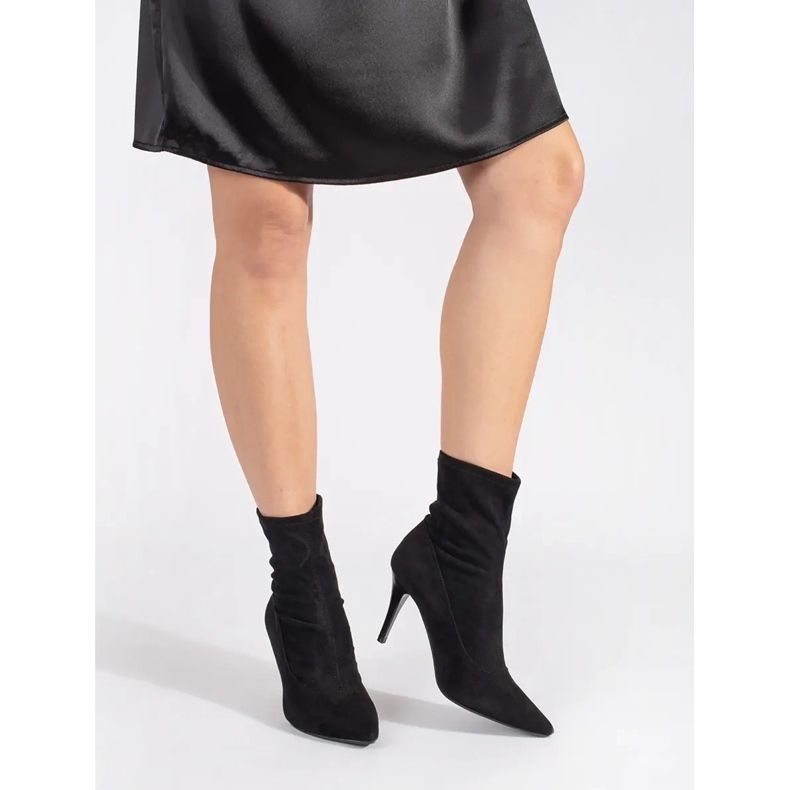 Sergio Leone Stivaletti elasticizzati in camoscio nero con tacco alto 2