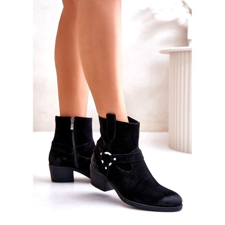 Tacchi alti da donna isolati in pelle Zazoo 60477 NERO 2
