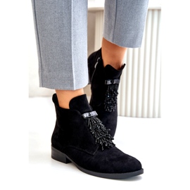 S.Barski Stivali da donna isolati con un ornamento con cerniera S. Barski Hy42-715 Nero 2