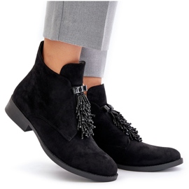 S.Barski Stivali da donna isolati con un ornamento con cerniera S. Barski Hy42-715 Nero 5