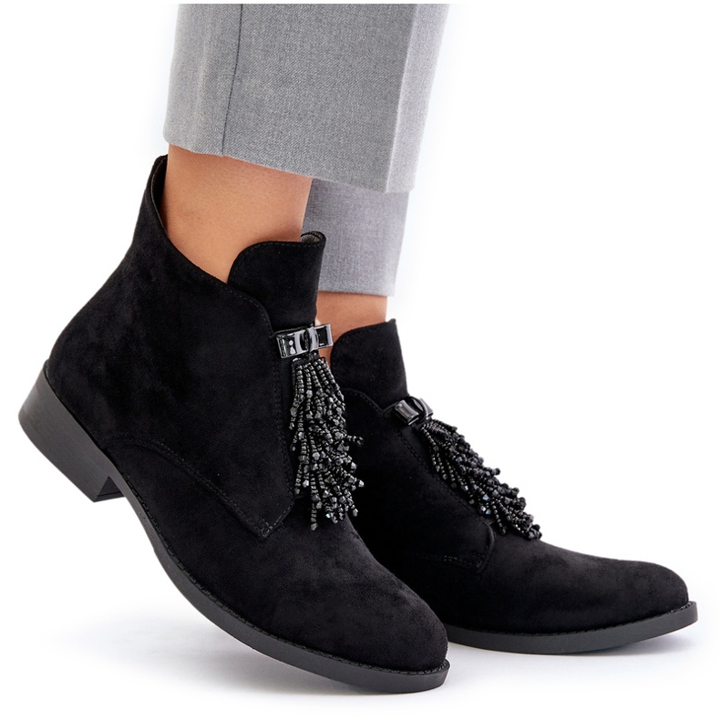S.Barski Stivali da donna isolati con un ornamento con cerniera S. Barski Hy42-715 Nero 5