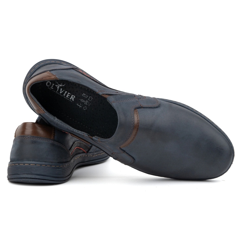 Olivier Mocassini uomo pelle 520 blu navy 3
