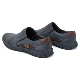 Olivier Mocassini uomo pelle 520 blu navy 4