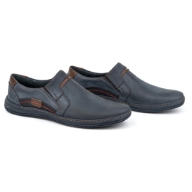 Olivier Mocassini uomo pelle 520 blu navy 2