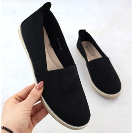 Espadrille da donna scivolate in pelle scamosciata Black Potocki Py16332 nero 1