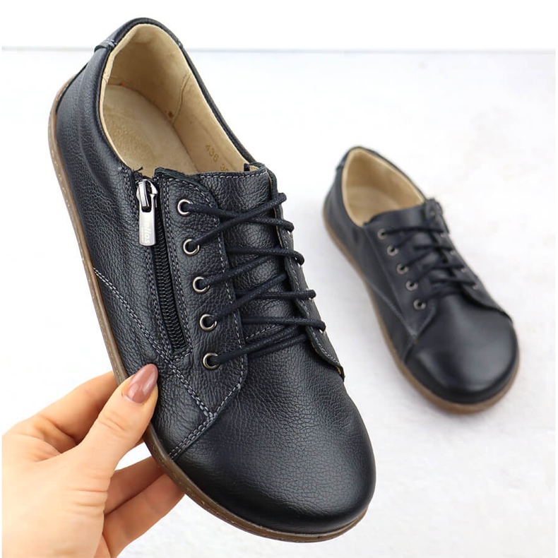 Scarpe in pelle da donna Helios nere a piedi nudi 436 nero 1