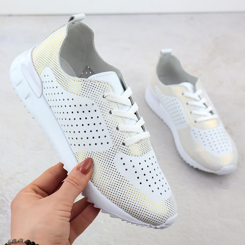 Białe artiker 56c1036 scarpe sportive in pelle aperta bianca 1