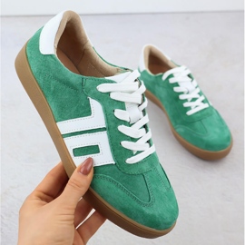 Scarpe sportive in pelle in pelle scamosciata verde Vinceza 79517 1