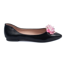 Ballerine da donna nere con cristalli nero 1