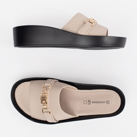 Goodin Le alette delle donne beige con una catena 2
