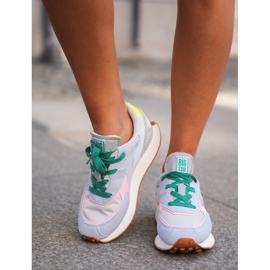 Sneaker da donna sul sistema di memory foam Big Star NN274682 Blue Platform 2