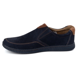 KOMODO Scarpe da uomo in pelle casual 854/2 blu navy 1
