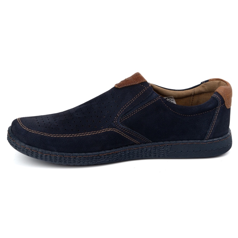 KOMODO Scarpe da uomo in pelle casual 854/2 blu navy 1
