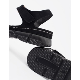 Goodin Sandali femminili neri con un ornamento nero 1
