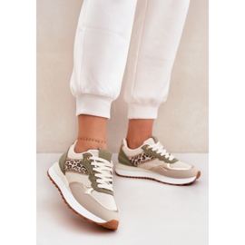 Scarpe sportive da donna con stampa leopardata sulla piattaforma verde 2