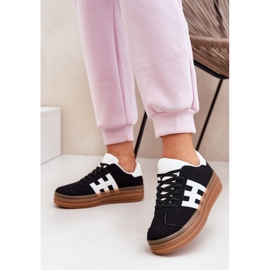 Sneakers con plateau da donna nere nero 2
