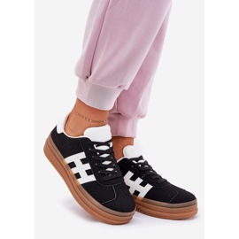 Sneakers con plateau da donna nere nero 1