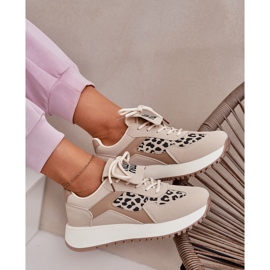 Scarpe sportive da donna da donna sulla piattaforma leopardo beige 2