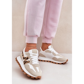 Scarpe sportive con sneaker Stampa leopardo beige da donna 2