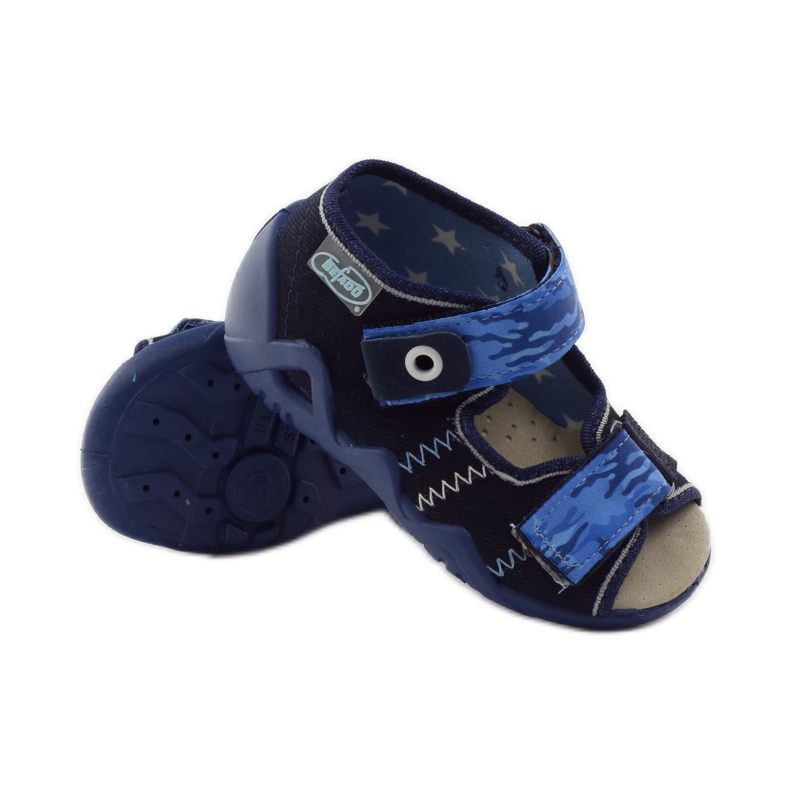Sandali Befado 250p inserto in pelle blu navy blu 3