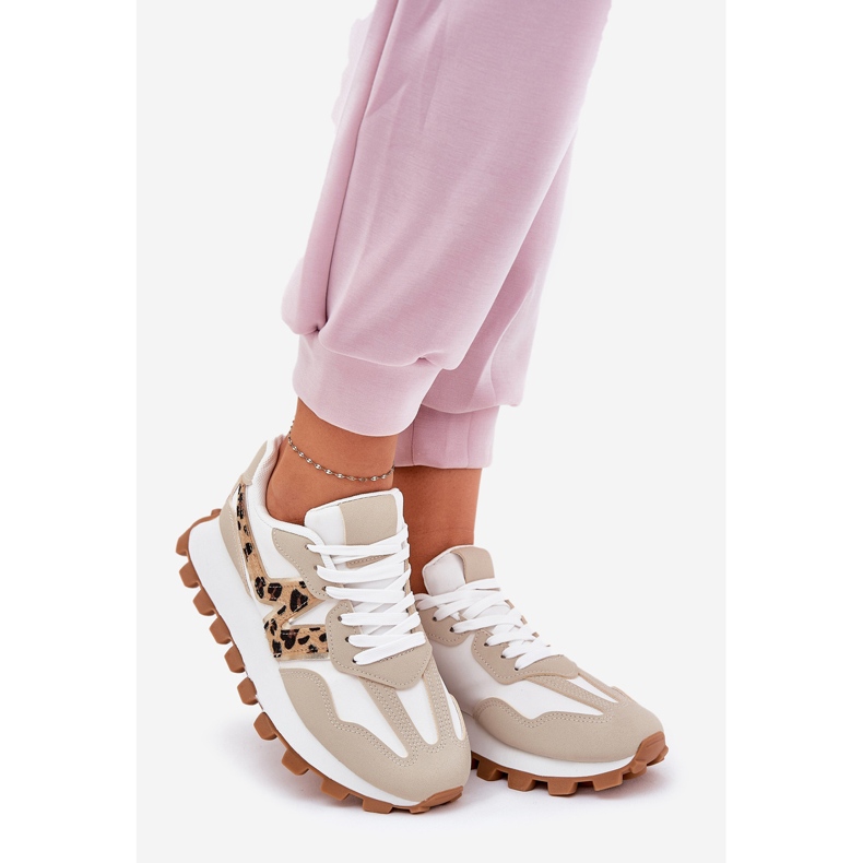 Scarpe sportive con sneaker Stampa leopardo beige da donna 1