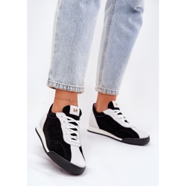 Laura Messi 2935 Scarpe sportive in pelle femminile nero 2