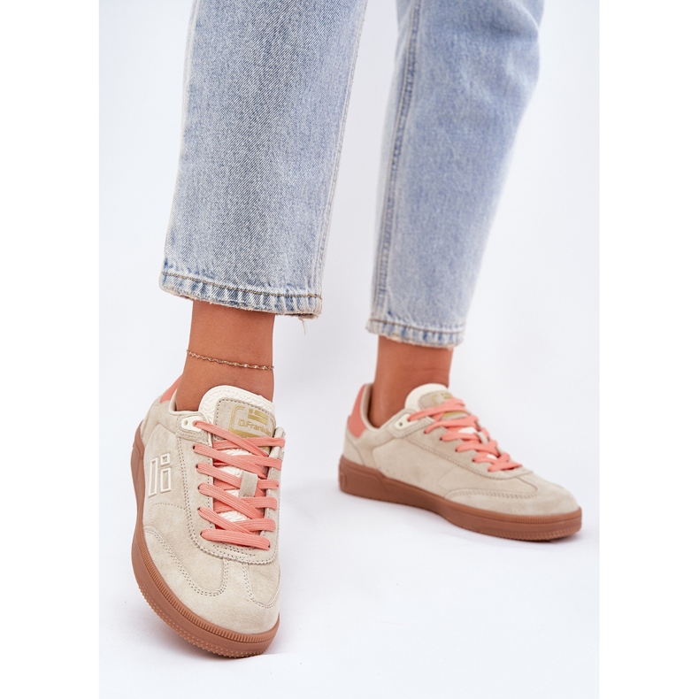 Scarpe sportive in camee sneaker femminili D.Franklin DFSH387005 beige 2