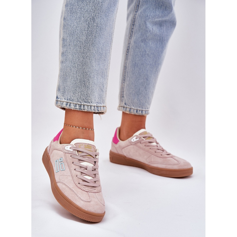 Scarpe sportive in pelle scamosciata per donne D.Franklin DFSH387005 Posa sporca rosa 2