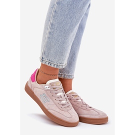 Scarpe sportive in pelle scamosciata per donne D.Franklin DFSH387005 Posa sporca rosa 1