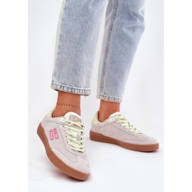 Scarpe sportive in pelle scamosciata per donne D.Franklin DFSH387005 Trovato bianco 2