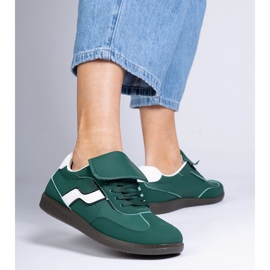 Sneaker in allacciamento a basso livello verde 1