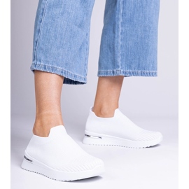 Sneaker sportive slip-on bianche bianca 1