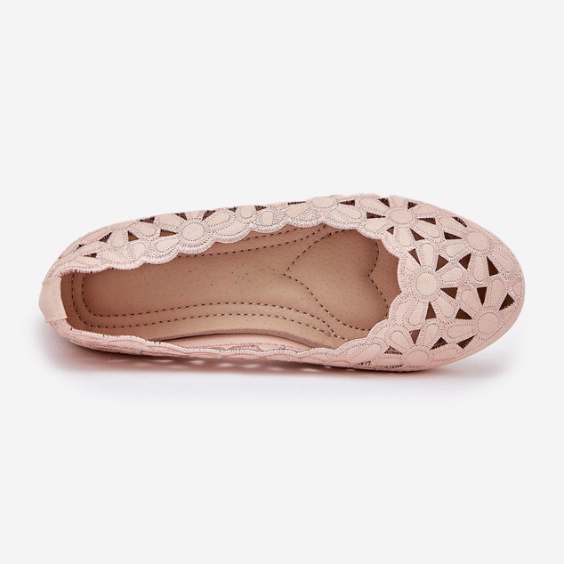 Ballerine per bambini aperte con glitter rosa 1