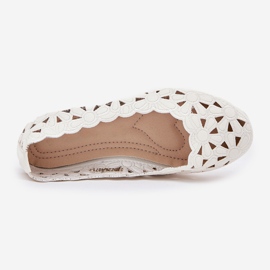 Ballerine per bambini aperte con glitter bianchi bianco 1