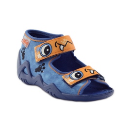 Ciabatte in velcro blu Befado 250p065 arancia 1