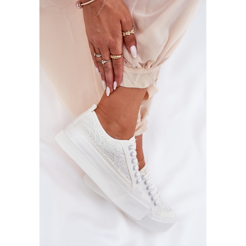 Big Star RR274747 Sneaker in pizzo femminile bianco 2