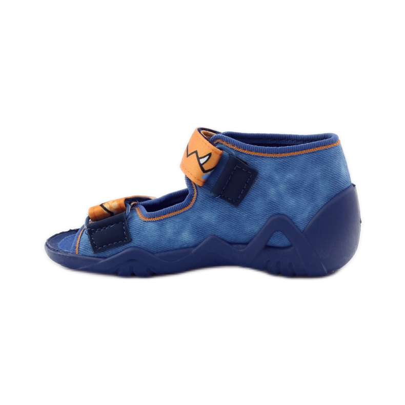 Ciabatte in velcro blu Befado 250p065 arancia 2