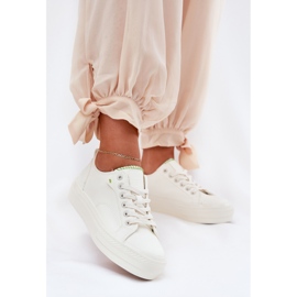 Sneaker femminili sulla piattaforma con Eco Leather Big Star RR274A295 White bianco 2