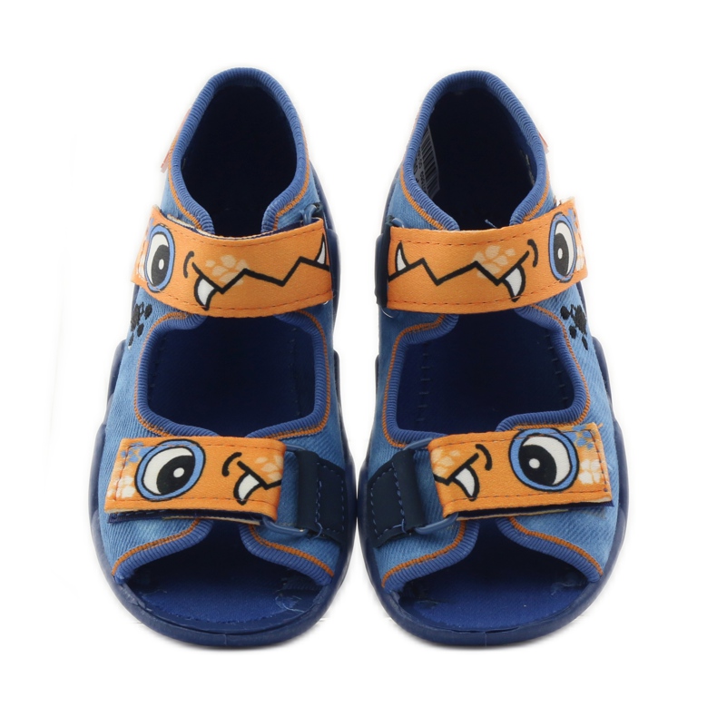 Ciabatte in velcro blu Befado 250p065 arancia 4