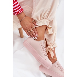 Sneaker da donna sulla piattaforma con Eco Leather Big Star RR274A294 Pink rosa 2