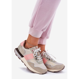 Sneakers in pelle scamosciata femminile Big Star RR274243 Sistema di rosa grigio hi-poli 1